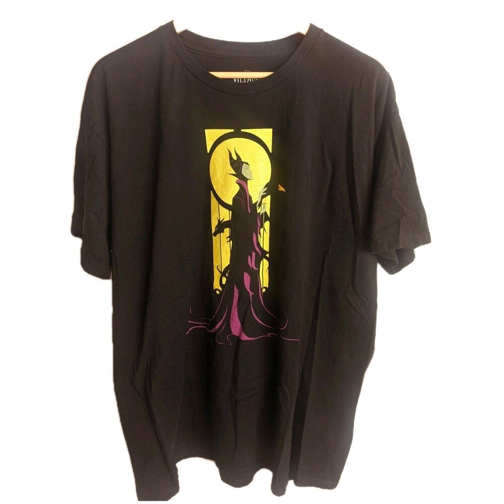 Disney Villains Magnificent Maleficent Soft Black Cotton T-Shirt Threadless XXL